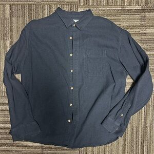 Men’s XXL Old Navy, long sleeve button down front casual shirt, navy colored